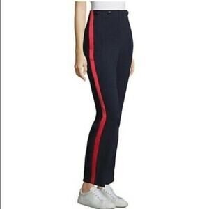 Rag & Bone Navy Blue Dagger Side Tuxedo Stripe High Waist Slim Pants Szie 0